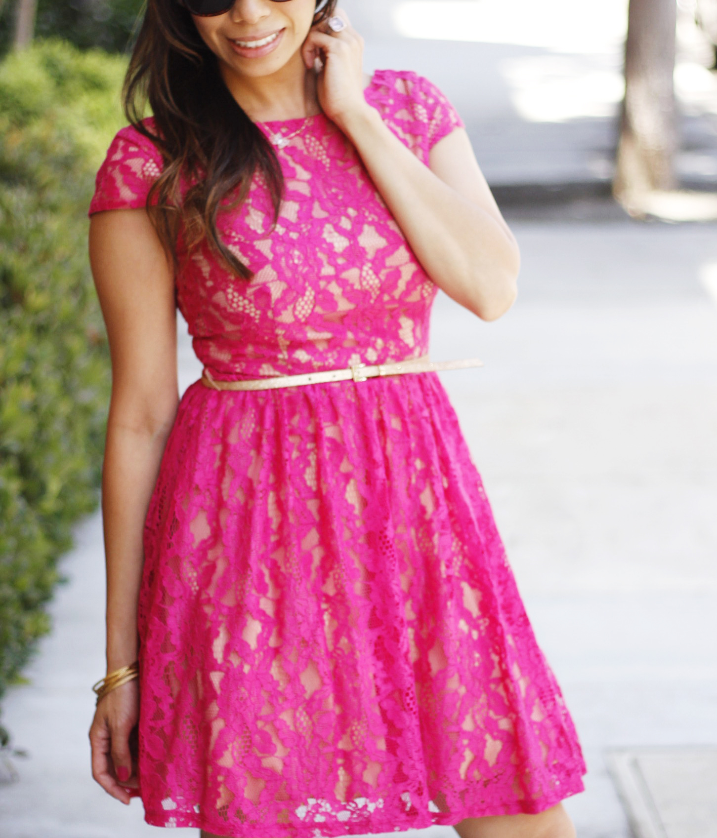 Hot Pink Lace Dress - Lesley Kim- A Lifestyle Blog by Lesley Kim